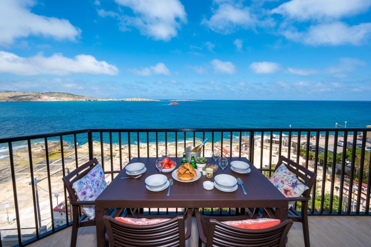 Islet Promenade Seafront Apartment With Large Corner Terrace By Getawaysmalta San Pawl il-Baħar Kültér fotó